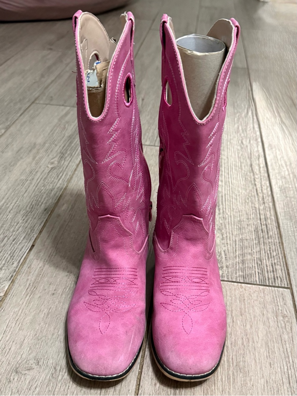 Kids Pink Western Cowboy Boots - Classic Pull-On Style